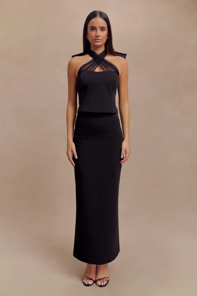 Women Meshki Tops Maryam Tulle Bow Top 8211 Black