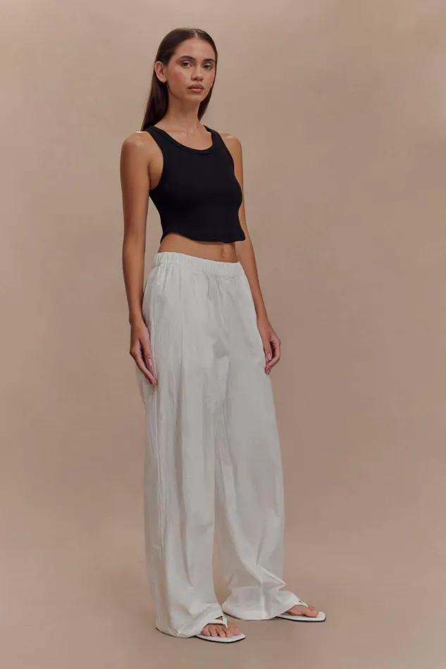 Women Meshki Tops Morgana Ribbed Tank Top 8211 Black
