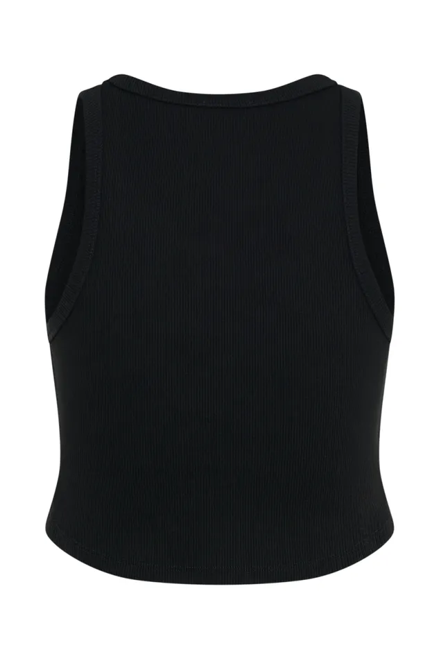 Women Meshki Tops Morgana Ribbed Tank Top 8211 Black
