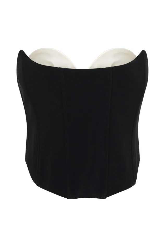 Women Meshki Tops Oceane Contrast Suiting Strapless Corset 8211 Black