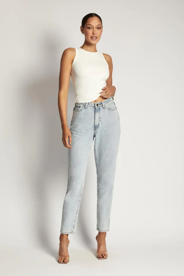 Women Meshki Tops Zanna Ribbed Tank Top 8211 White