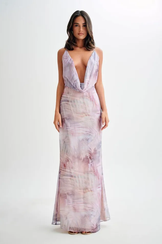 Women Meshki Two Piece Sets Attina Cowl Chiffon Maxi Dress 8211 Mermaid Shell Print Women Meshki Two Piece Sets Attina Cowl Chiffon Maxi Dress 8211 Mermaid Shell Print