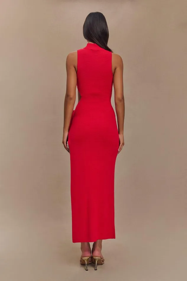 Women Meshki Two Piece Sets Stephanie Cut Out Knit Maxi Dress 8211 Red