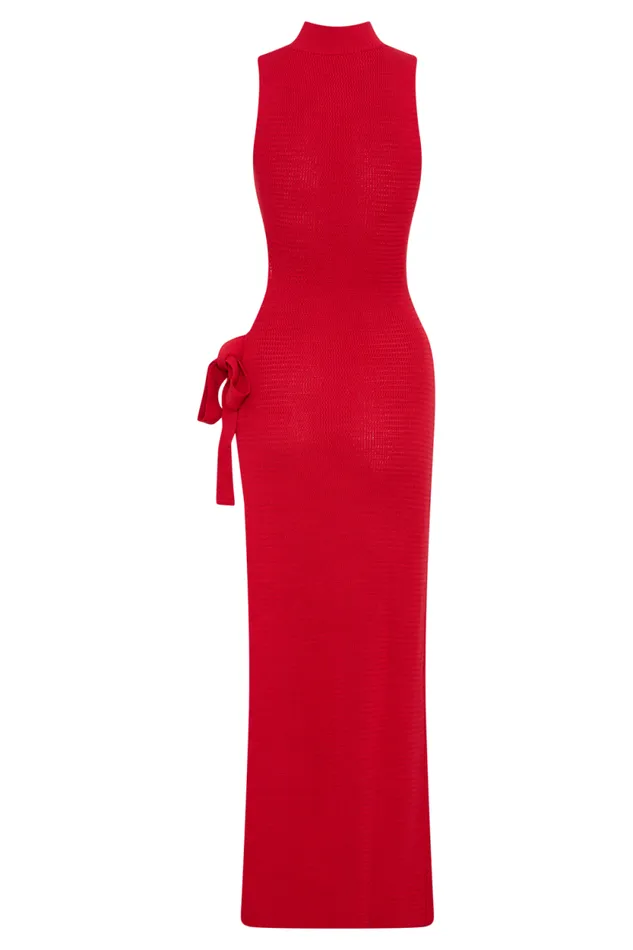 Women Meshki Two Piece Sets Stephanie Cut Out Knit Maxi Dress 8211 Red