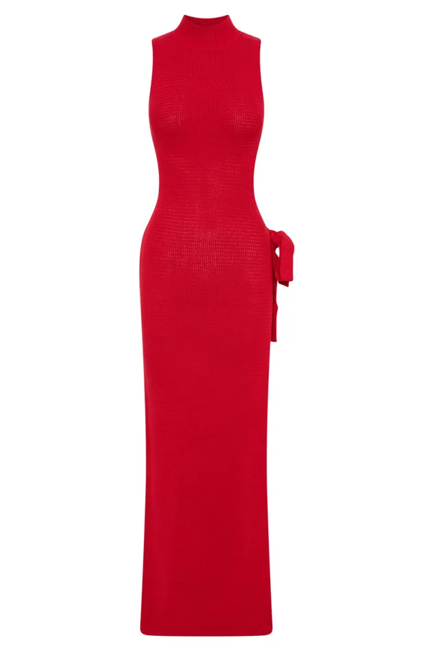 Women Meshki Two Piece Sets Stephanie Cut Out Knit Maxi Dress 8211 Red