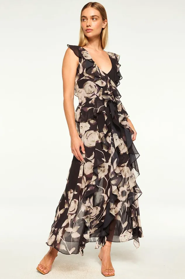 Women MISA Los Angeles Dresses CLAUDITA DRESS Faded Rose Chiffon