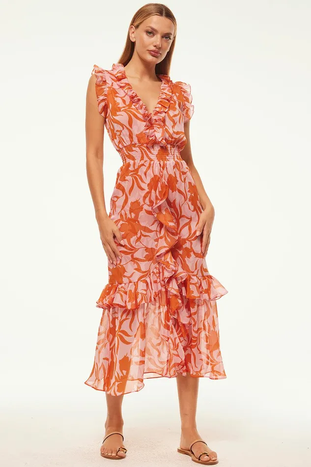 Women MISA Los Angeles Dresses KIDADA DRESS Atlas Floral Desert Rose