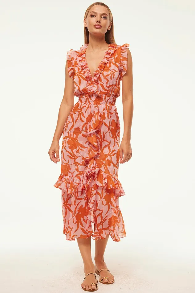Women MISA Los Angeles Dresses KIDADA DRESS Atlas Floral Desert Rose