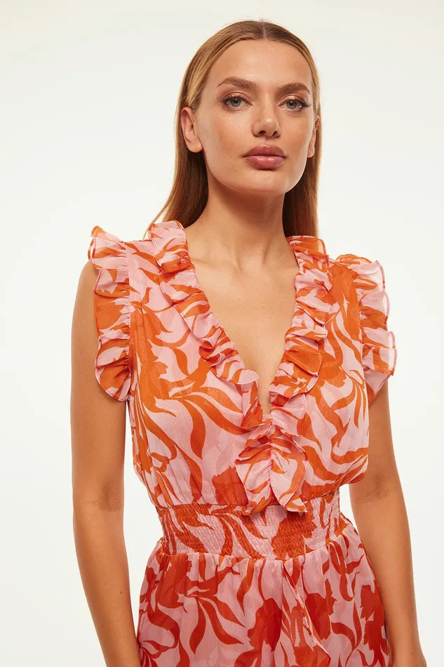 Women MISA Los Angeles Dresses KIDADA DRESS Atlas Floral Desert Rose