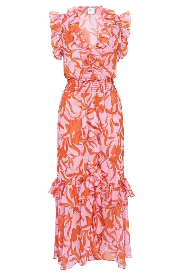 Women MISA Los Angeles Dresses KIDADA DRESS Atlas Floral Desert Rose