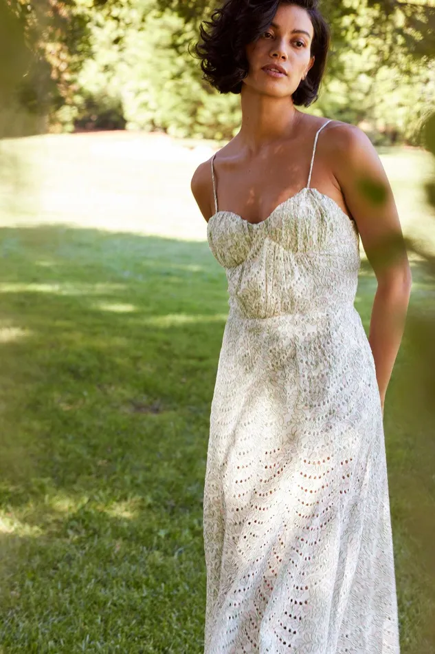 Women MISA Los Angeles Dresses MARINA DRESS Dewdrop Eyelet