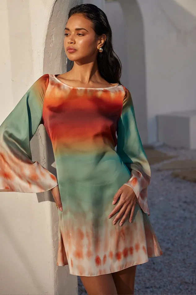Women MISA Los Angeles Dresses TWIGGY DRESS Carnelian Ombre