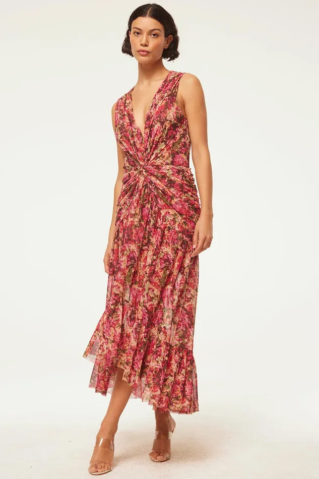 Women MISA Los Angeles Jersey and Mesh AVA DRESS Sedona Abstract