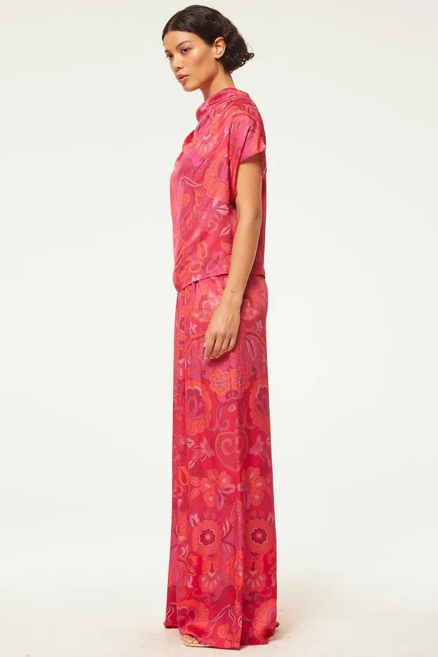 Women MISA Los Angeles Matching Sets LEMOR PANT Flora Corsica Fuchsia