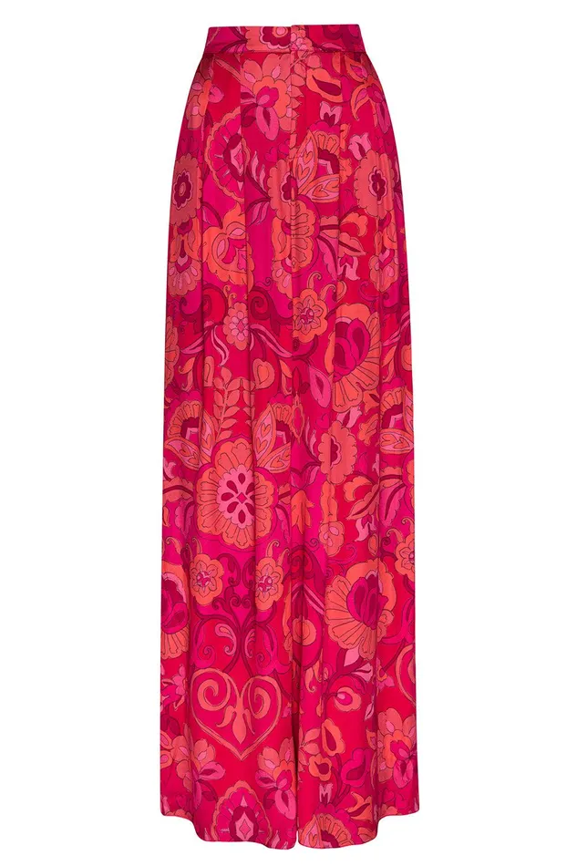 Women MISA Los Angeles Matching Sets LEMOR PANT Flora Corsica Fuchsia