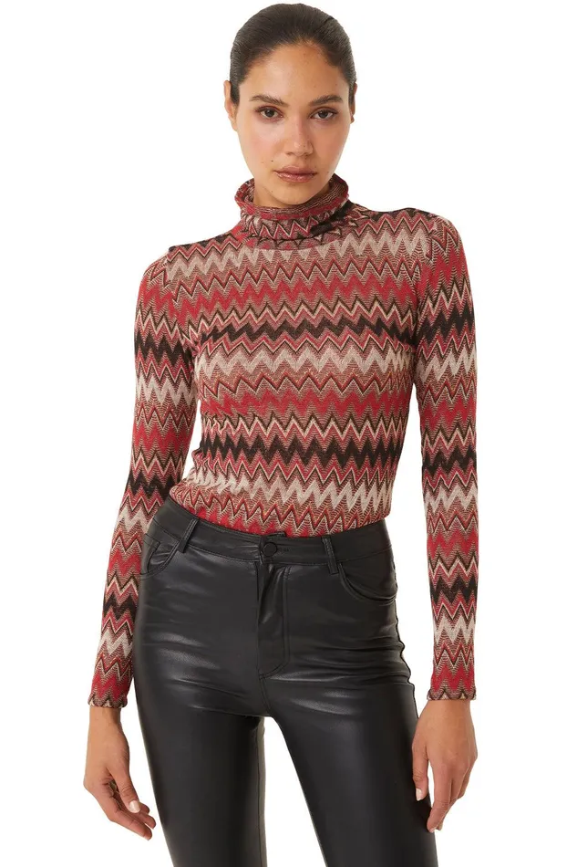 Women MISA Los Angeles Matching Sets NADJA TOP Winter Chevron