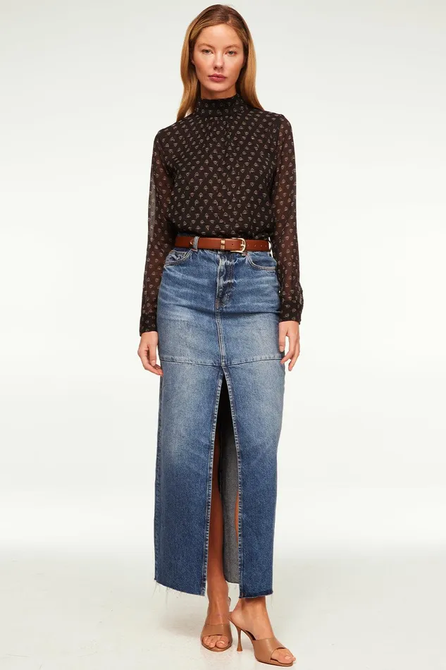 Women MISA Los Angeles Tops ANNIE TOP Black Lapis Eye