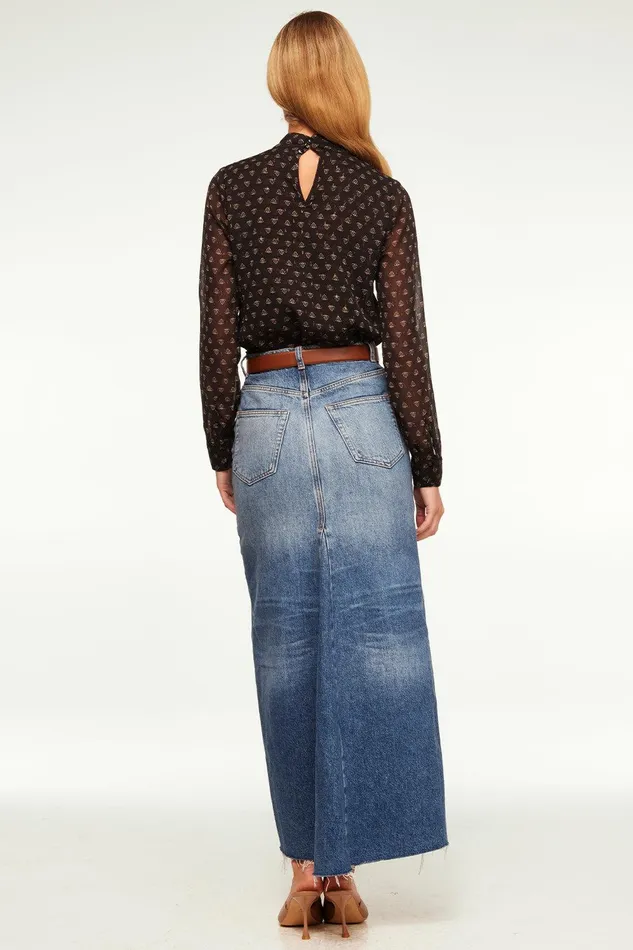 Women MISA Los Angeles Tops ANNIE TOP Black Lapis Eye