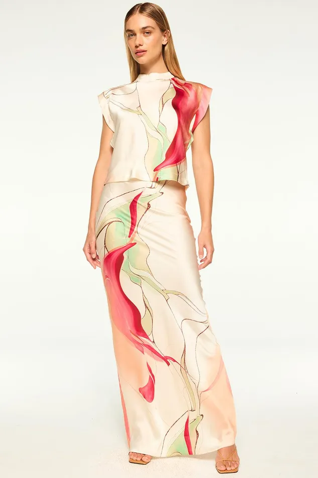 Women MISA Los Angeles Tops LUCY TOP Divine Marble