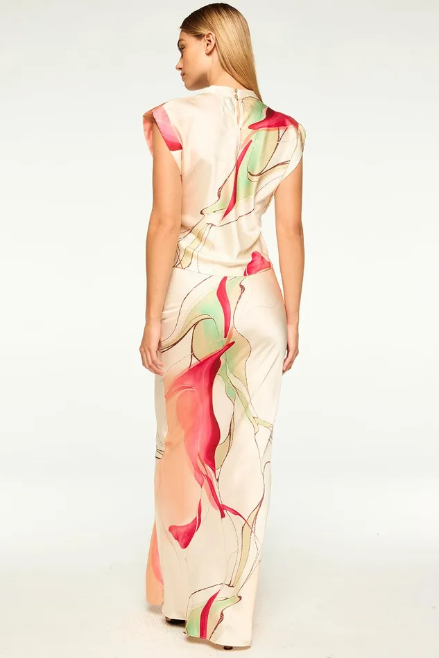 Women MISA Los Angeles Tops LUCY TOP Divine Marble