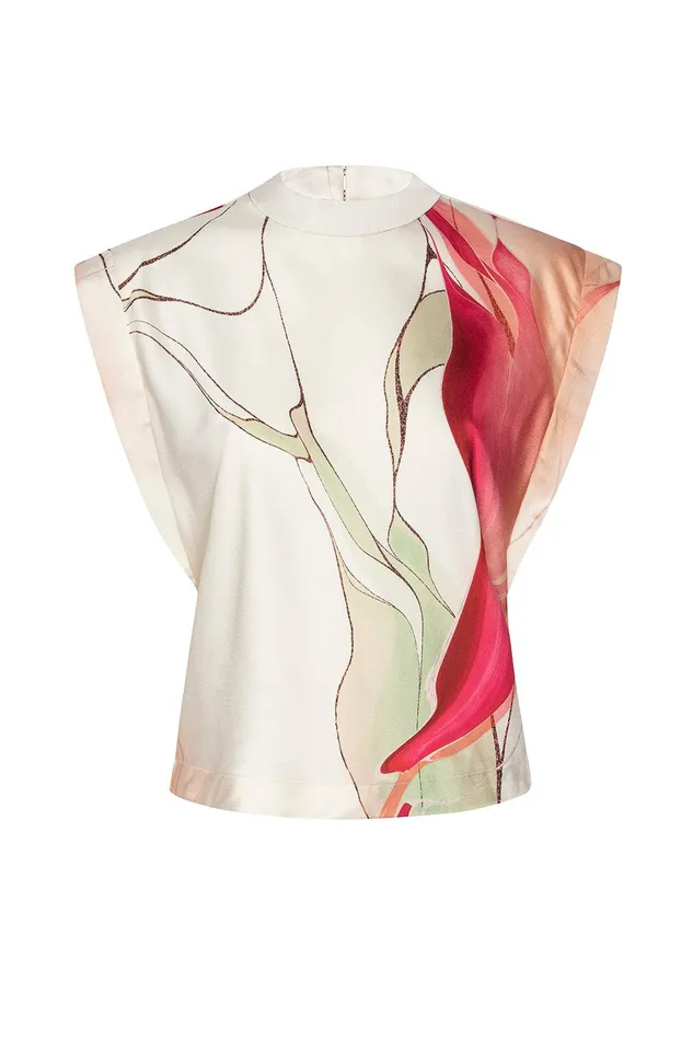 Women MISA Los Angeles Tops LUCY TOP Divine Marble