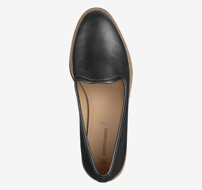 Women Mitzi Venetian Black Calfskin JohnstonandMurphy Mules and Loafers Women Mitzi Venetian Black Calfskin JohnstonandMurphy Mules and Loafers