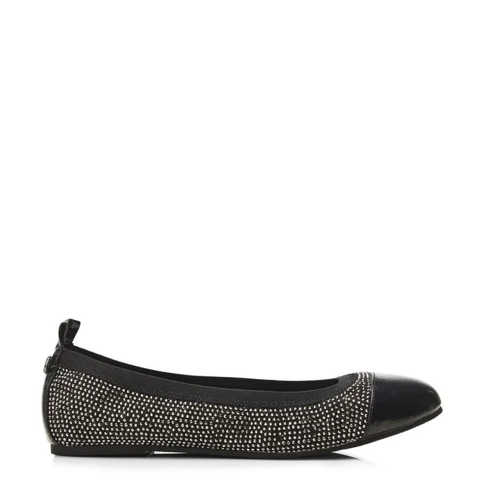 Women Moda In Pelle Flat And Ballerina Shoes Fliccy Black Textile