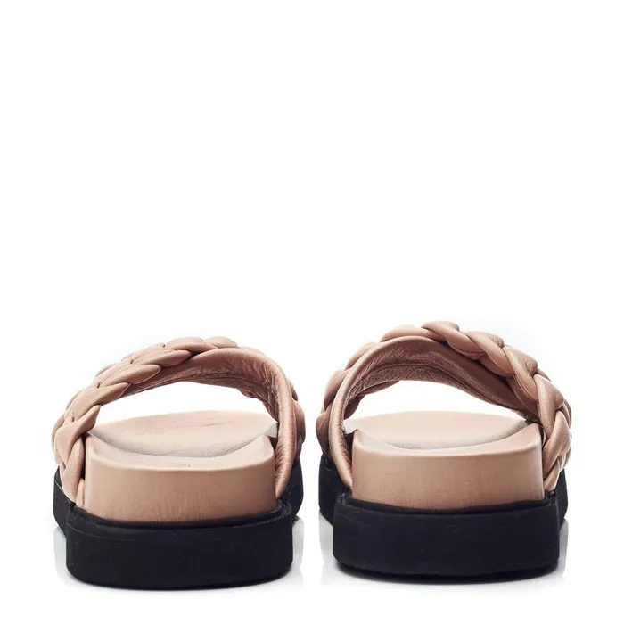 Women Moda In Pelle Flatform Sandals Shoon Sh Aimee Taupe Leather Women Moda In Pelle Flatform Sandals Shoon Sh Aimee Taupe Leather
