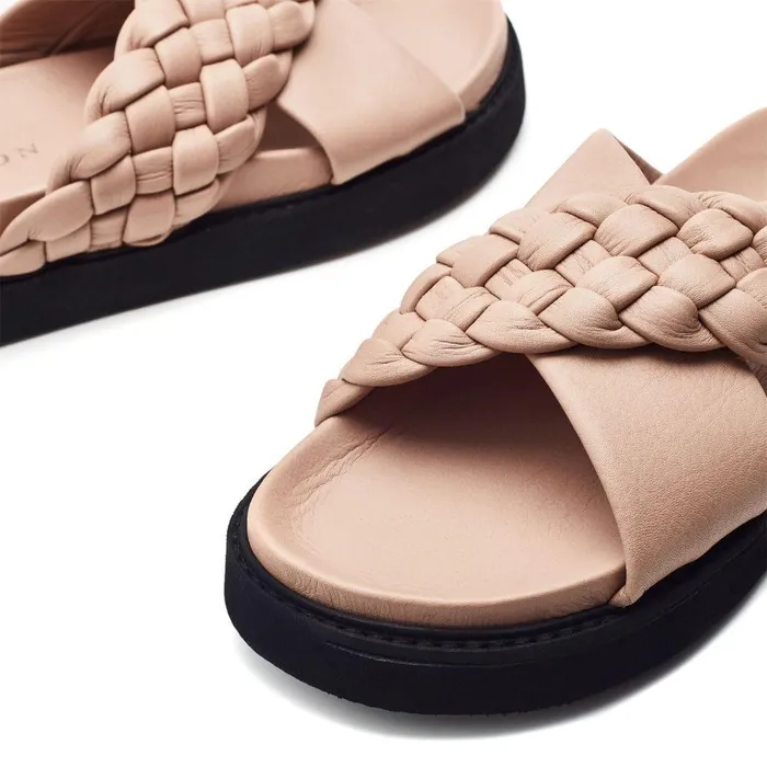 Women Moda In Pelle Flatform Sandals Shoon Sh Aimee Taupe Leather Women Moda In Pelle Flatform Sandals Shoon Sh Aimee Taupe Leather