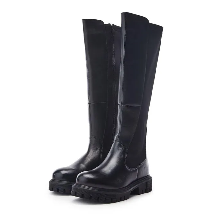 Women Moda In Pelle Knee High Boots Palapi Black Leather Women Moda In Pelle Knee High Boots Palapi Black Leather