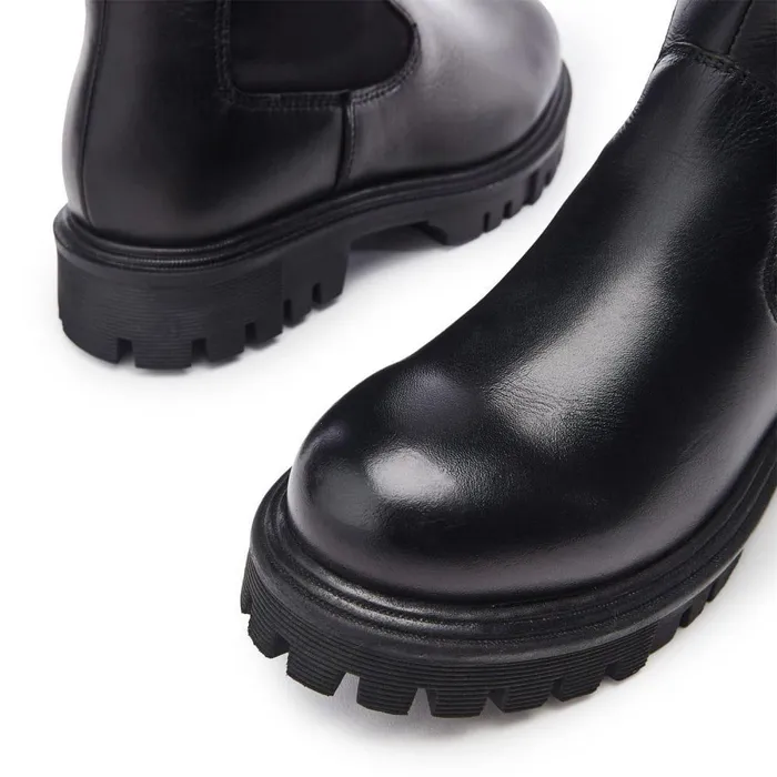 Women Moda In Pelle Knee High Boots Palapi Black Leather Women Moda In Pelle Knee High Boots Palapi Black Leather