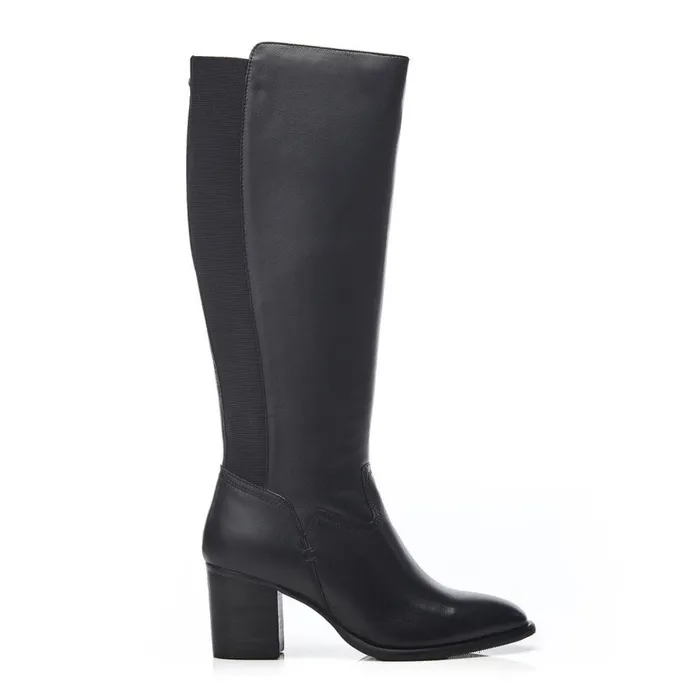 Women Moda In Pelle Knee High Boots Scarletta Black Leather