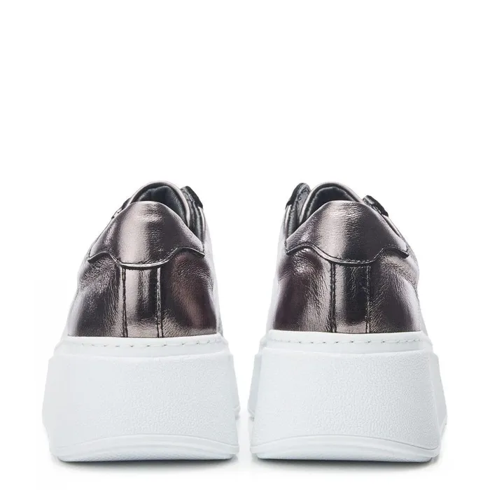 Women Moda In Pelle SlipOn Trainers Bsoleful BAxell Pewter Leather Women Moda In Pelle SlipOn Trainers Bsoleful BAxell Pewter Leather
