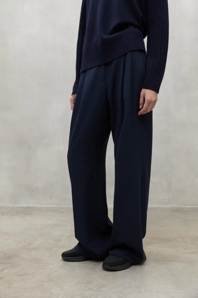 Women Navy Blue Miel Trousers Ecoalf Trousers
