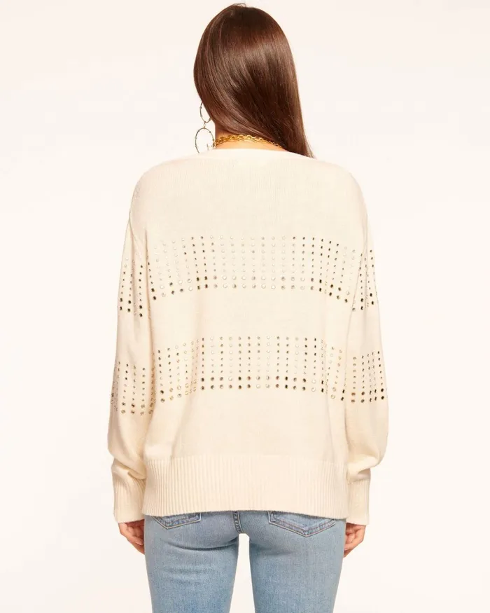 Women Nayeli Embellished Sweater Ivory Ramy Brook Tops Women Nayeli Embellished Sweater Ivory Ramy Brook Tops