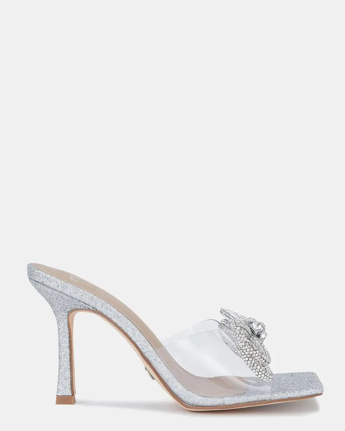 Women NOVO Shoes ZADORE SILVER GLITTER Mules