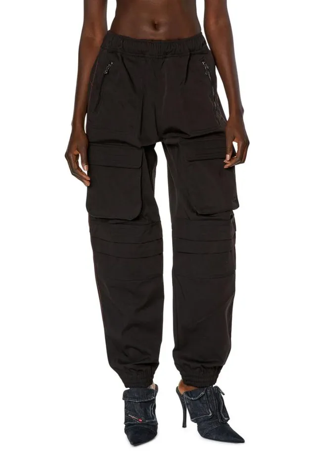 Women PMirt Black Diesel Trousers And Shorts Women PMirt Black Diesel Trousers And Shorts