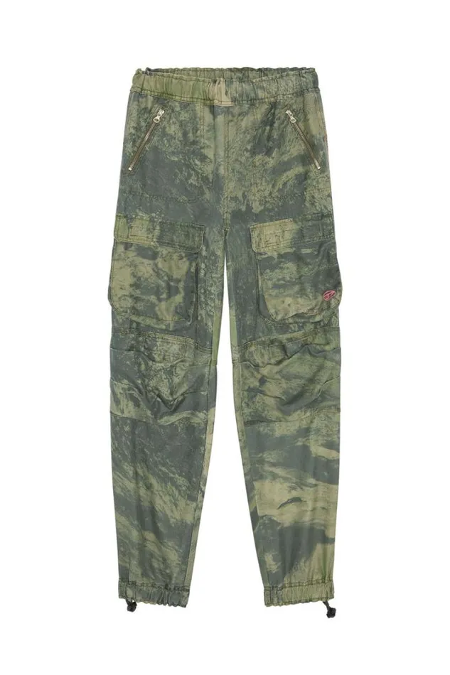 Women PMirtCmf Military Green Diesel Trousers And Shorts Women PMirtCmf Military Green Diesel Trousers And Shorts