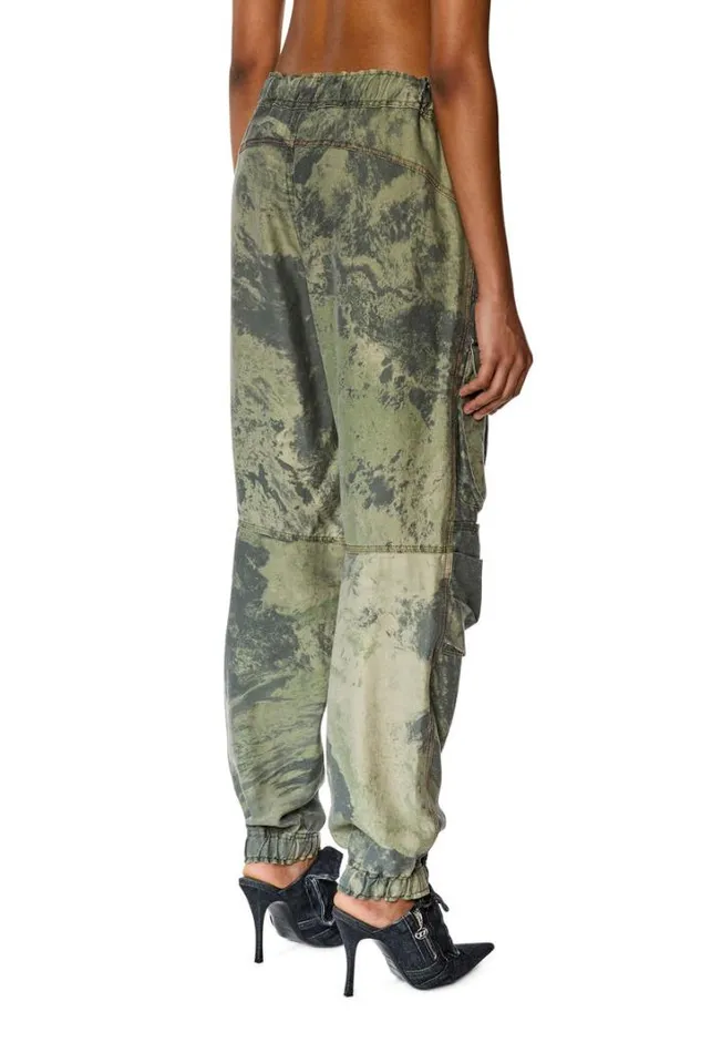 Women PMirtCmf Military Green Diesel Trousers And Shorts Women PMirtCmf Military Green Diesel Trousers And Shorts