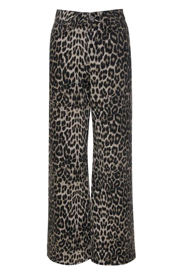 Women Petite Leopard Print Wide Leg Denim Jeans Threadbare Jeans Women Petite Leopard Print Wide Leg Denim Jeans Threadbare Jeans