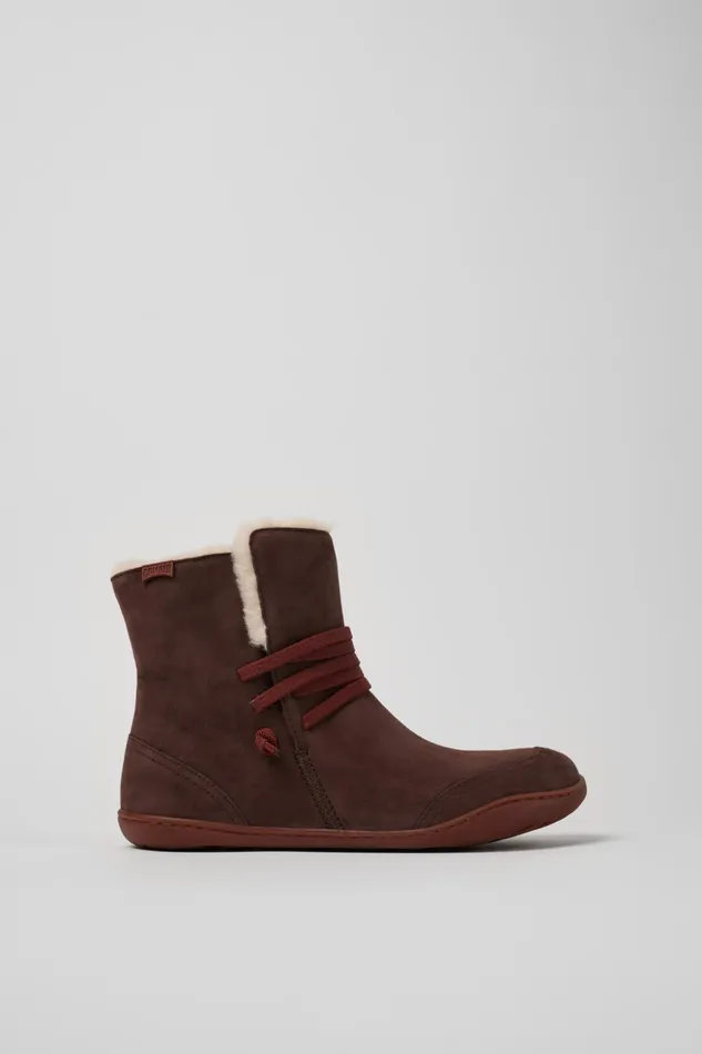 Women Peu Brown Nubuck Boots Camper Ankle Boots Women Peu Brown Nubuck Boots Camper Ankle Boots
