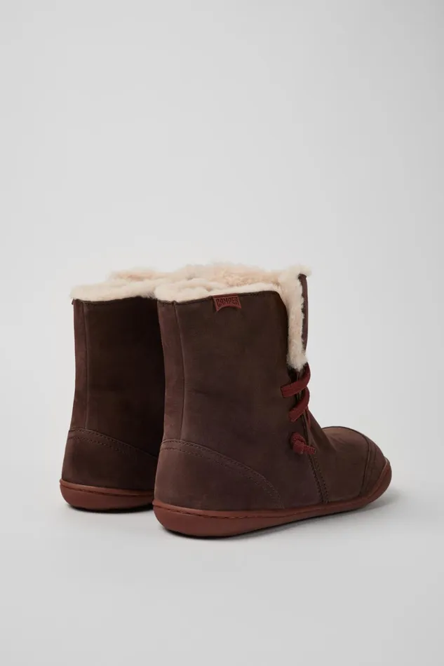 Women Peu Brown Nubuck Boots Camper Ankle Boots Women Peu Brown Nubuck Boots Camper Ankle Boots