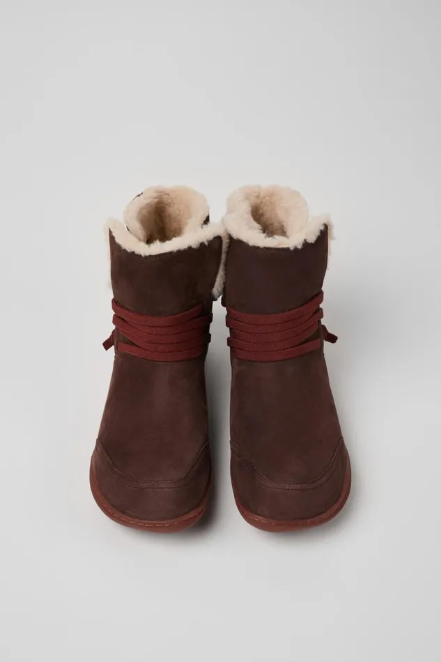 Women Peu Brown Nubuck Boots Camper Ankle Boots Women Peu Brown Nubuck Boots Camper Ankle Boots