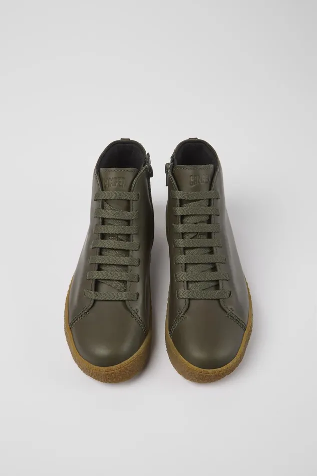 Women Peu Terreno HYDROSHIELD Green Leather Shoes Camper Ankle Boots Women Peu Terreno HYDROSHIELD Green Leather Shoes Camper Ankle Boots