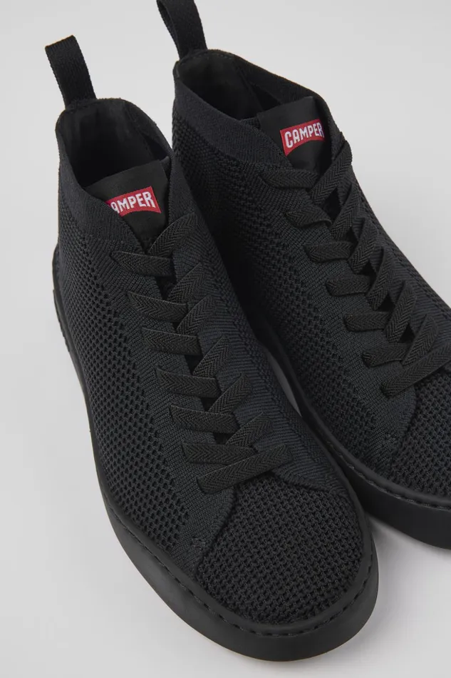Women Peu Touring Black Onepiece Knit Sneakers Camper Ankle Boots