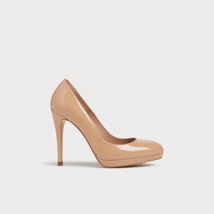 Women Platforms LKBennett Sledge Beige Patent Platform Courts Beige