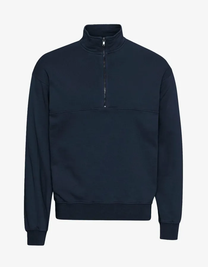Women Quarter Zips Colorful Standard Organic Quarter Zip Navy Blue
