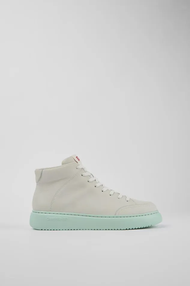 Women Runner K21 White Leather Sneaker Bootie Camper Ankle Boots