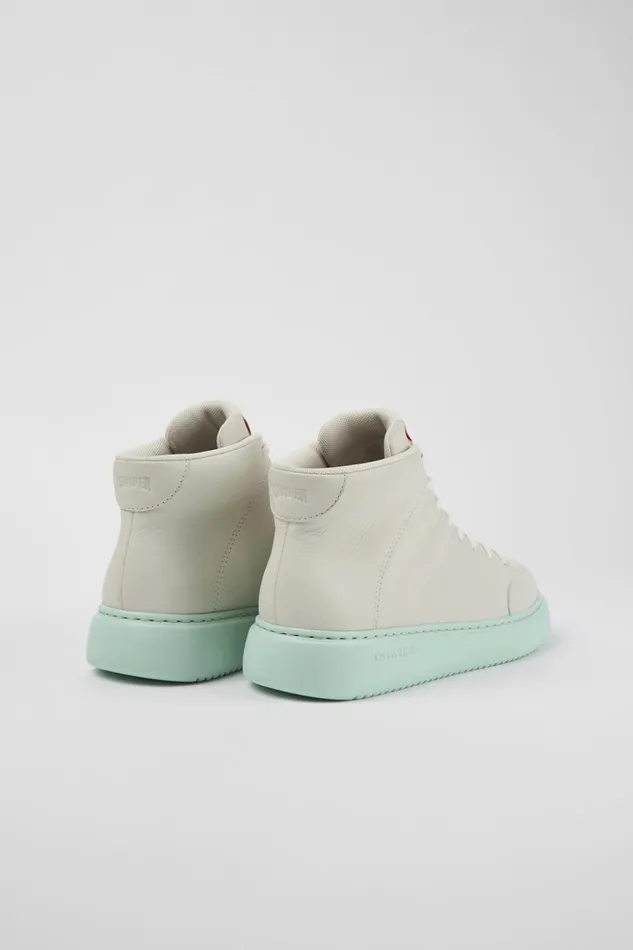Women Runner K21 White Leather Sneaker Bootie Camper Ankle Boots