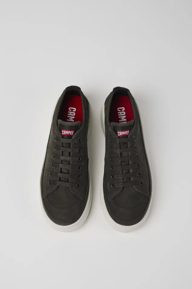 Women Runner Up Gray Leather Sneaker Camper Sneakers